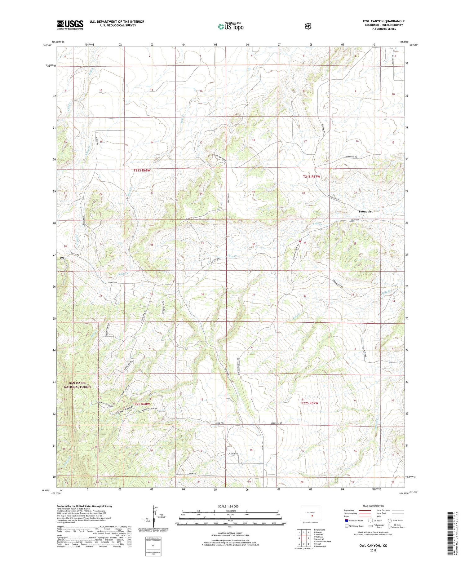 Owl Canyon Colorado US Topo Map Image