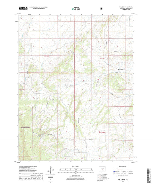 Owl Canyon Colorado US Topo Map Image