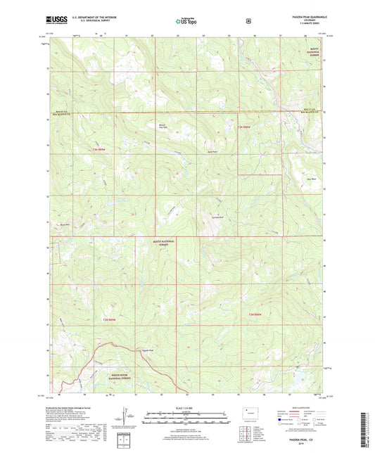 Pagoda Peak Colorado US Topo Map Image