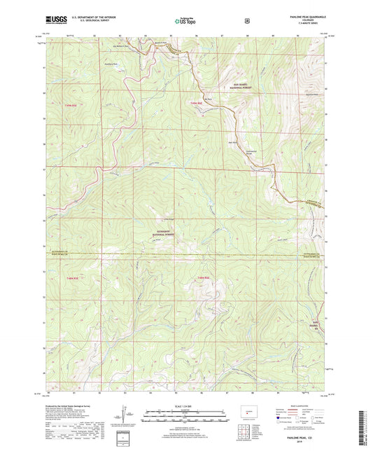 Pahlone Peak Colorado US Topo Map Image