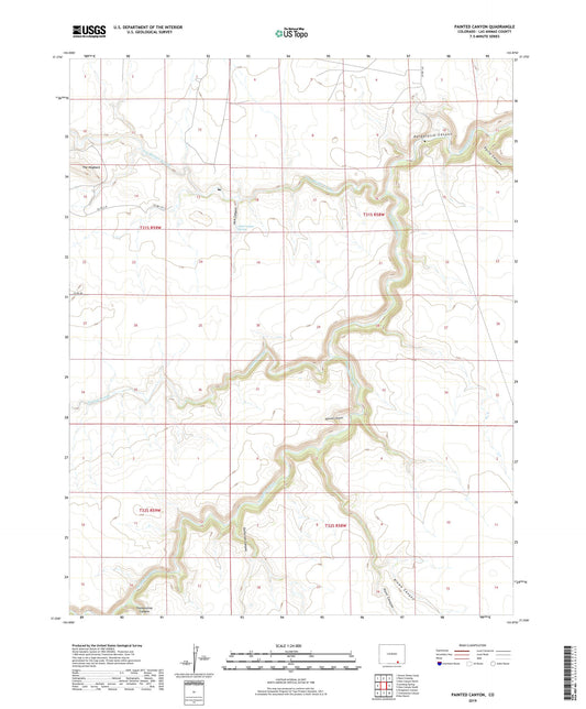 Painted Canyon Colorado US Topo Map Image