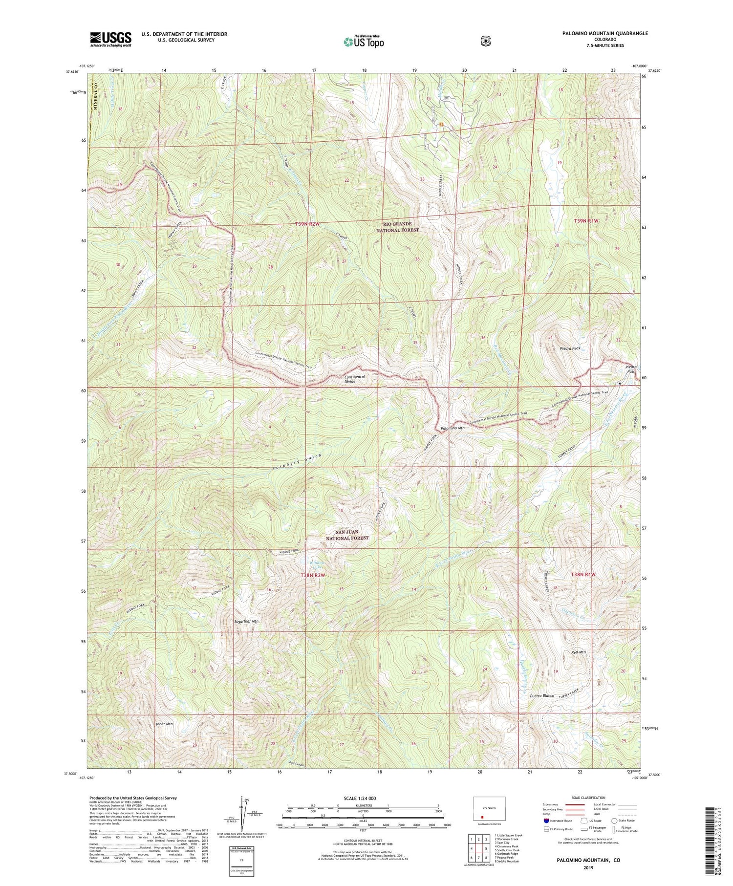 Palomino Mountain Colorado US Topo Map Image