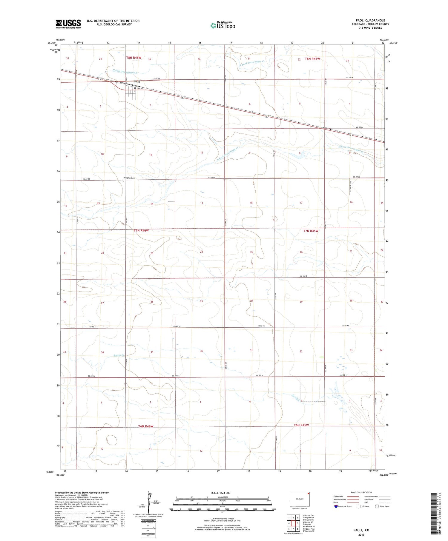 Paoli Colorado US Topo Map Image