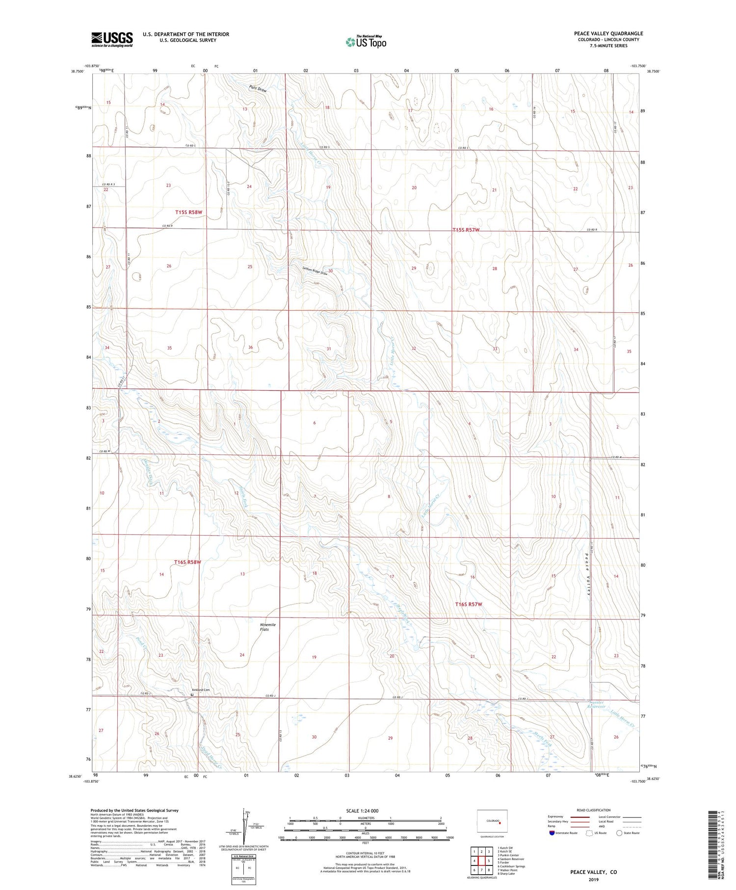Peace Valley Colorado US Topo Map Image