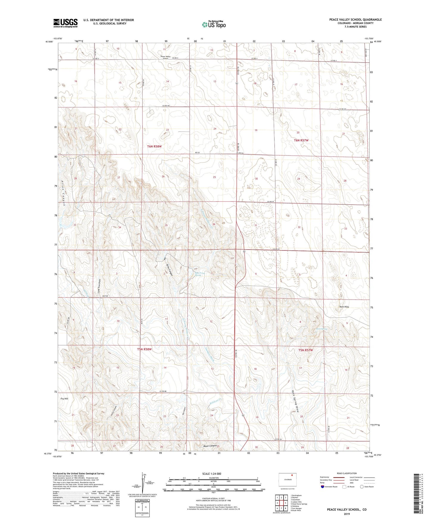 Peace Valley School Colorado US Topo Map Image