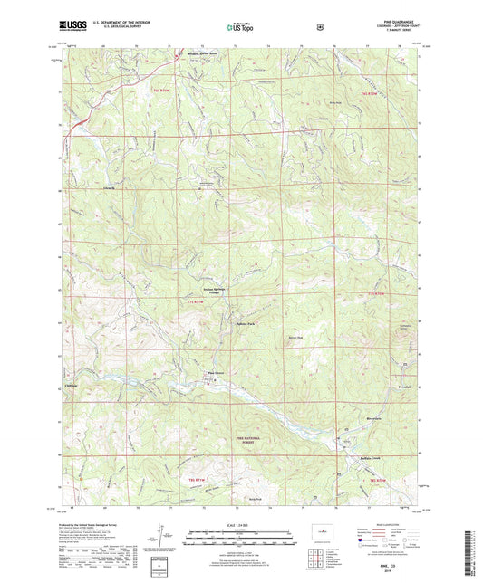 Pine Colorado US Topo Map Image