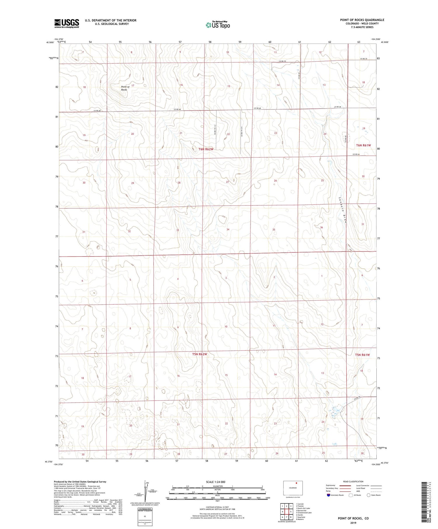 Point of Rocks Colorado US Topo Map Image