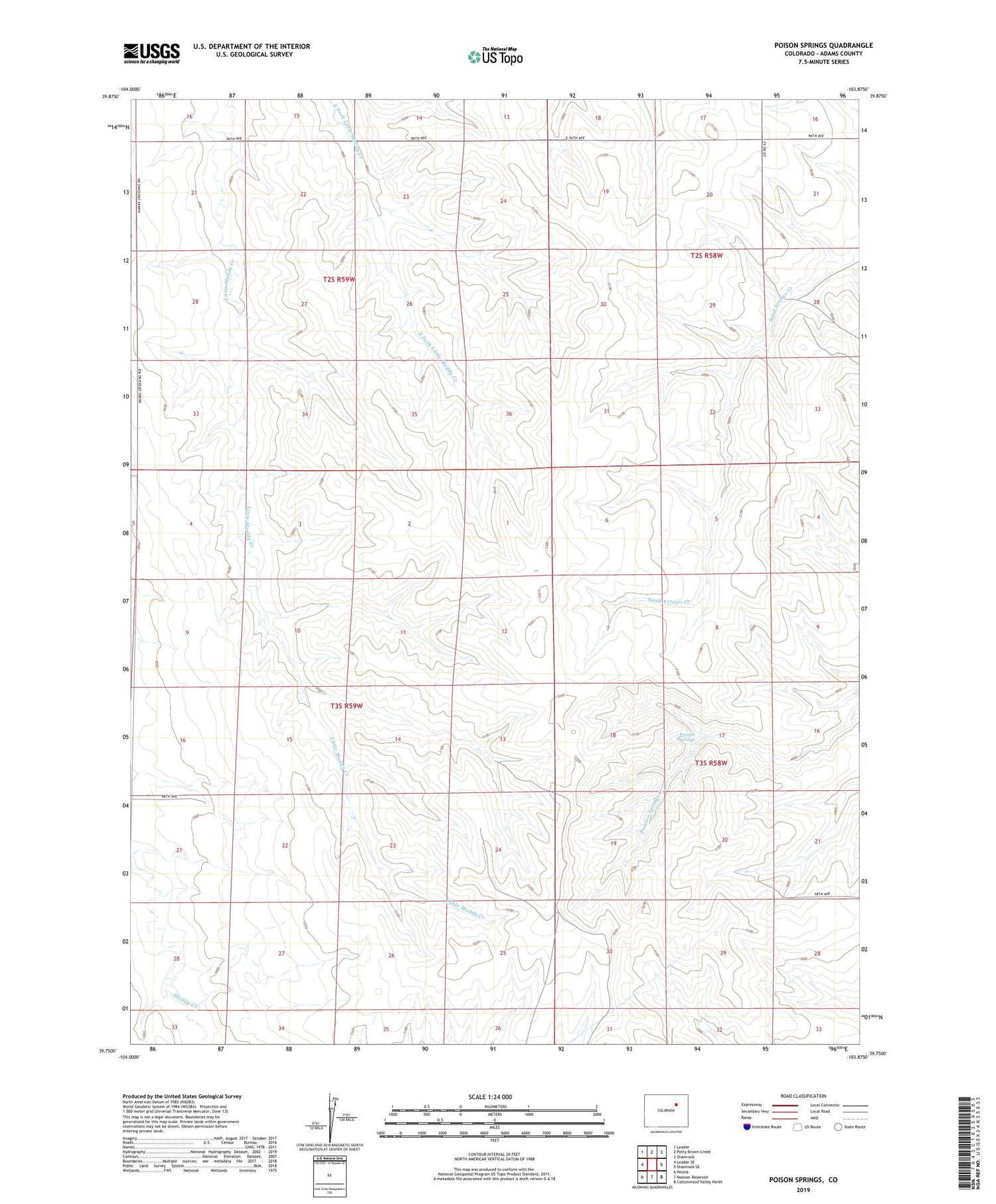 Poison Springs Colorado US Topo Map Image