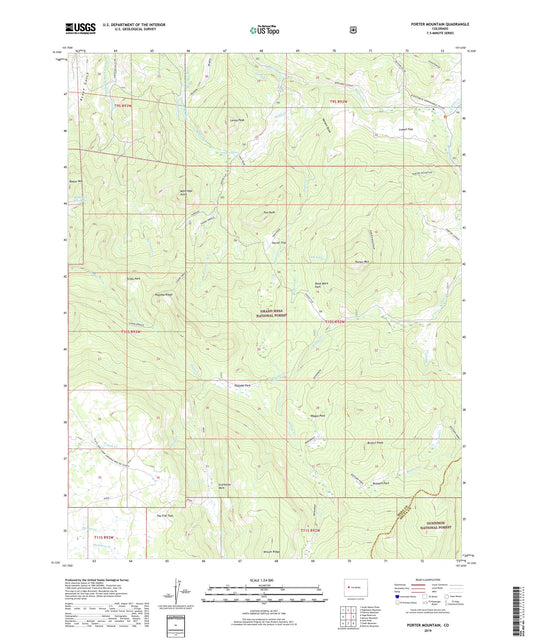 Porter Mountain Colorado US Topo Map Image