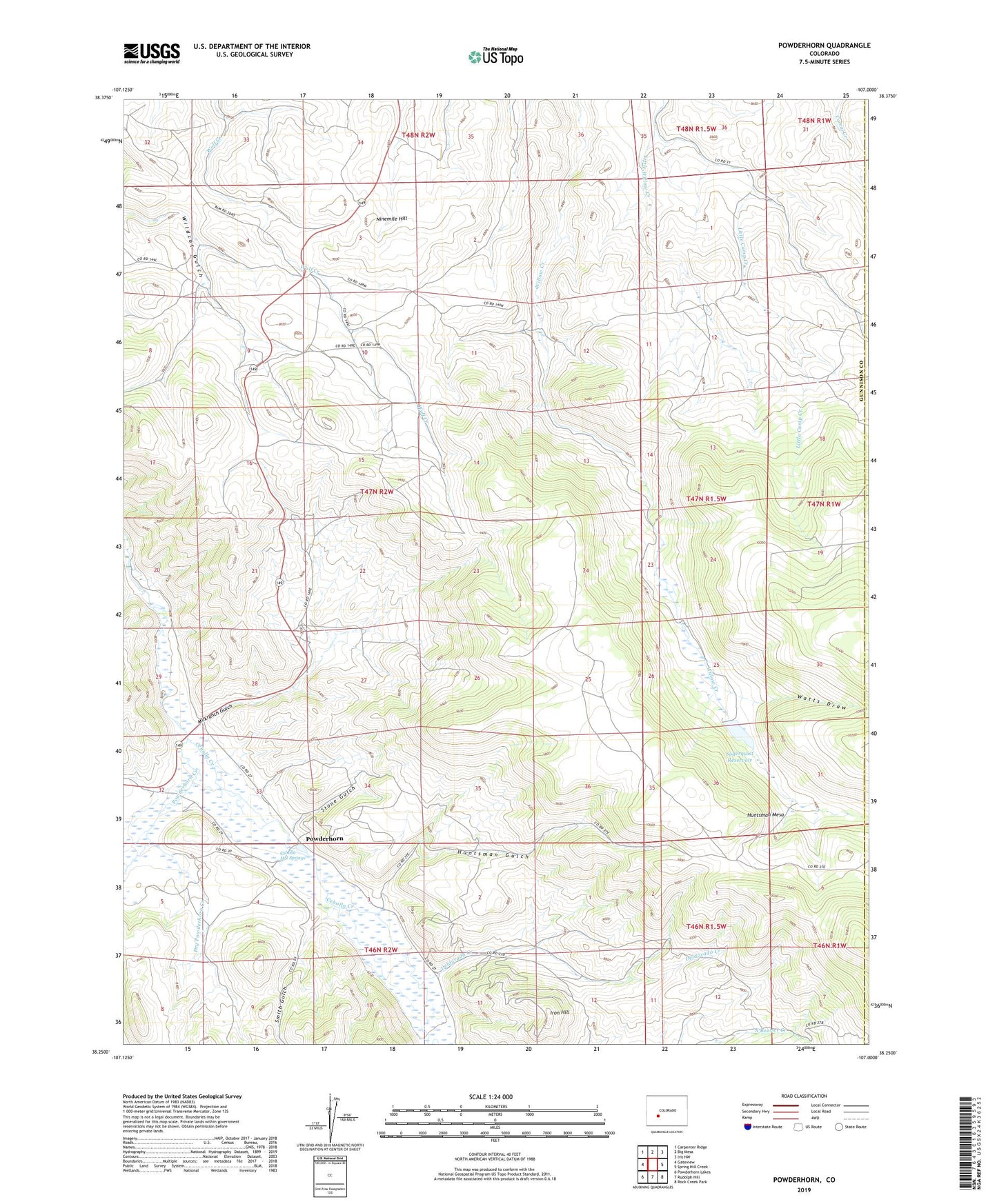 Powderhorn Colorado US Topo Map Image