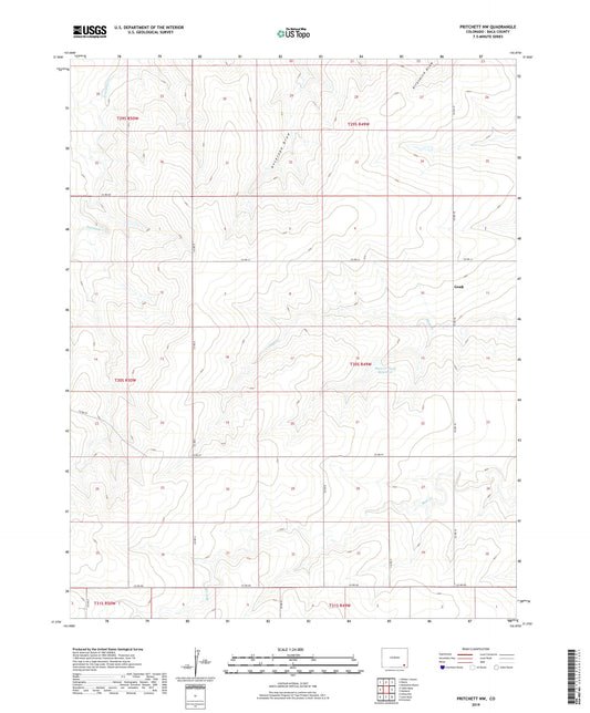 Pritchett NW Colorado US Topo Map Image