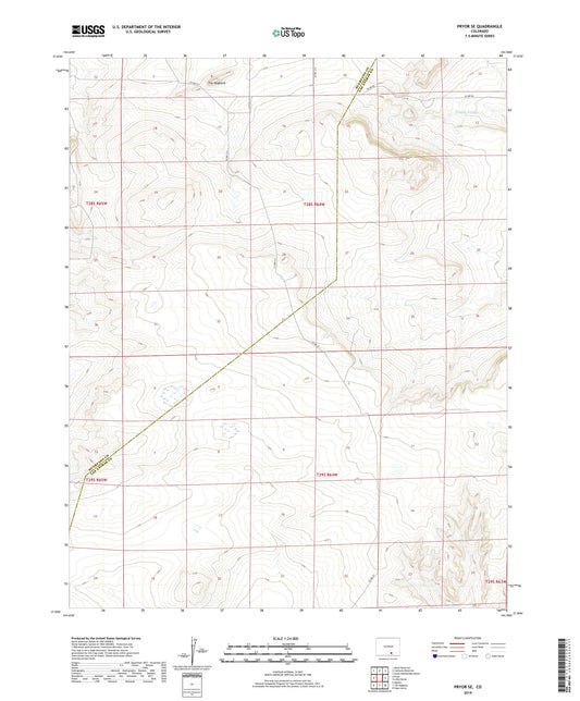 Pryor SE Colorado US Topo Map Image