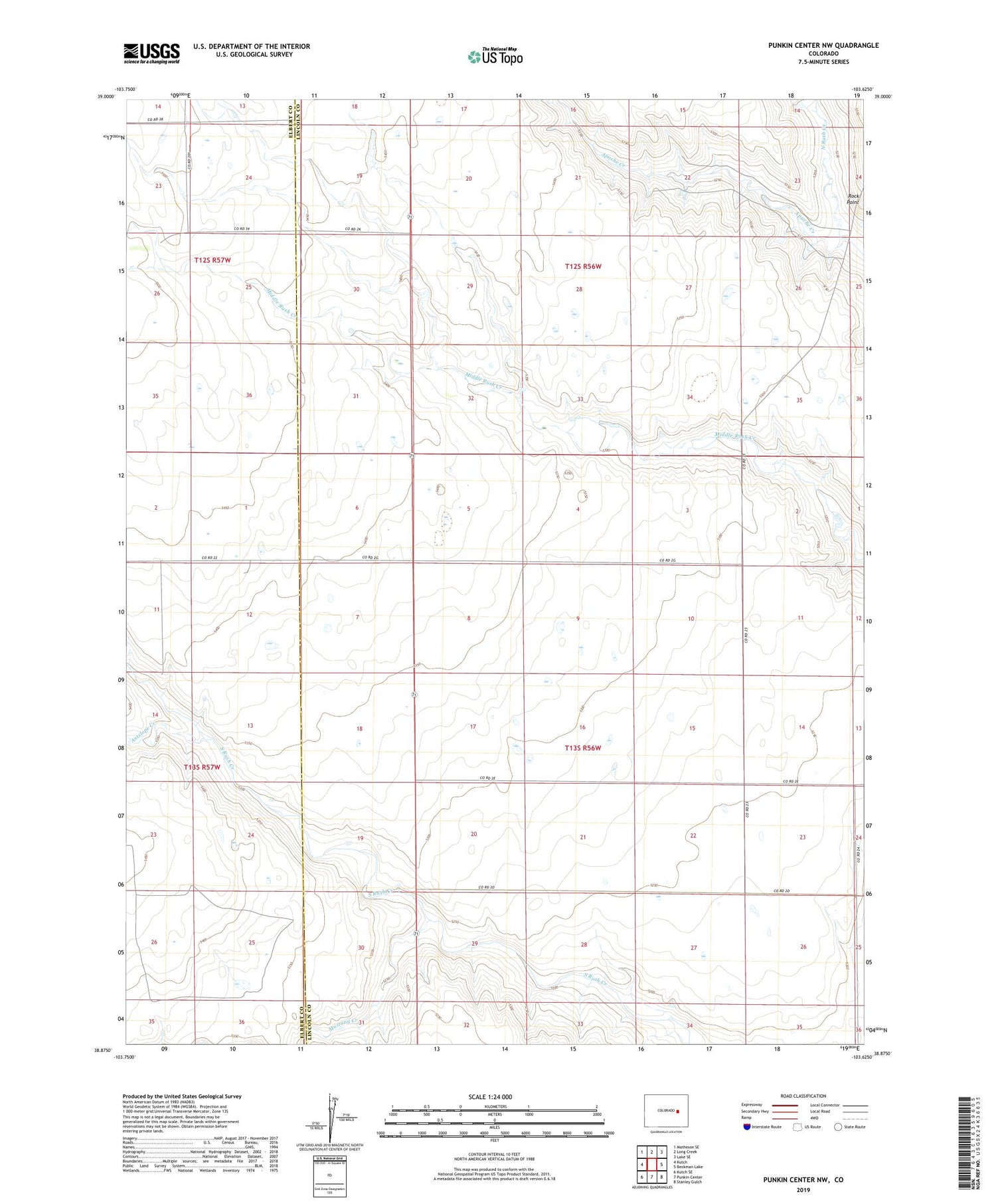 Punkin Center NW Colorado US Topo Map Image