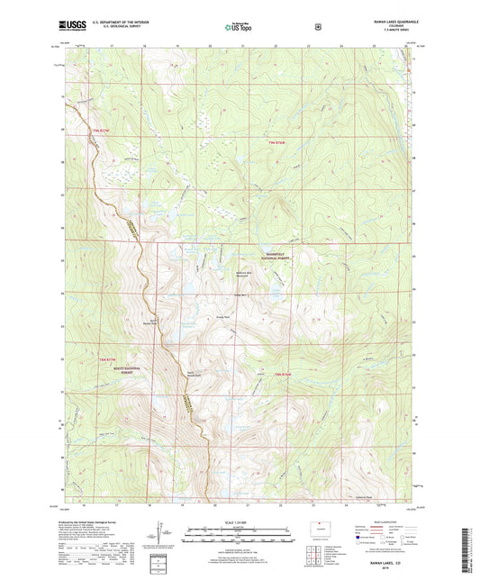 Rawah Lakes Colorado US Topo Map Image