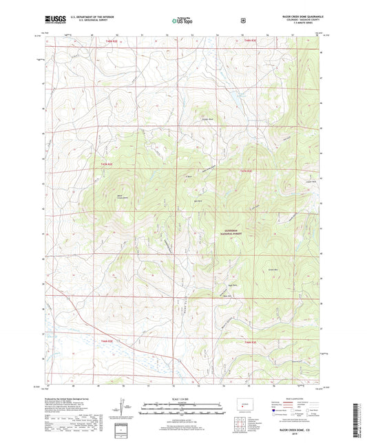 Razor Creek Dome Colorado US Topo Map Image
