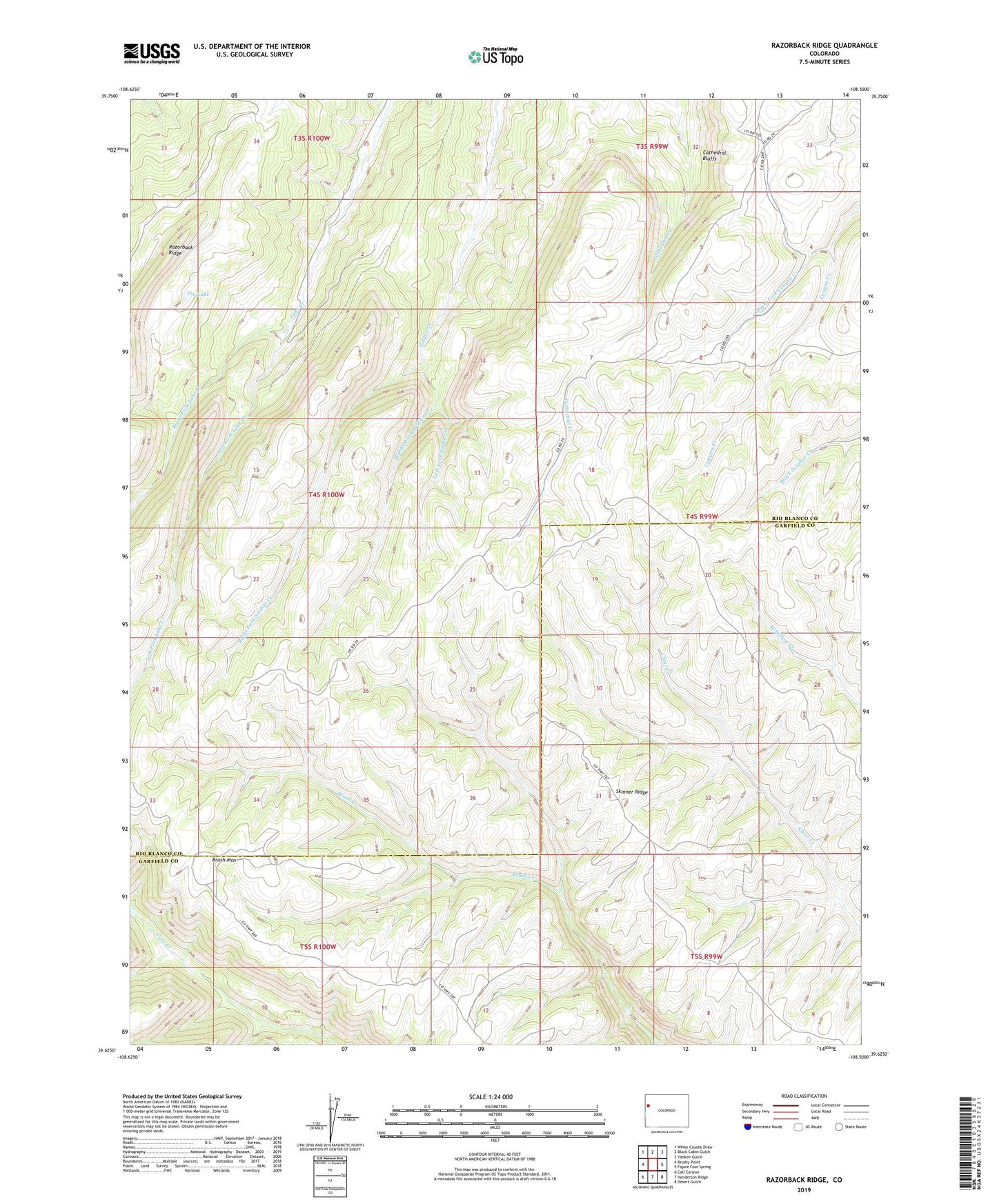 Razorback Ridge Colorado US Topo Map Image