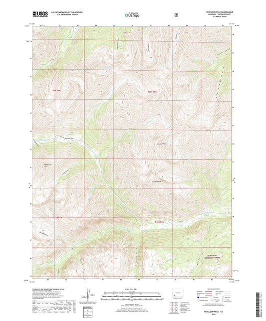 Redcloud Peak Colorado US Topo Map Image