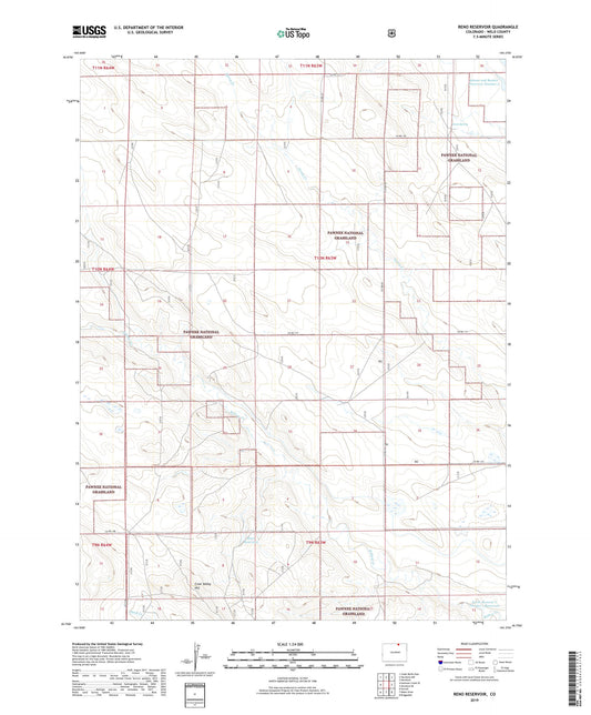 Reno Reservoir Colorado US Topo Map Image