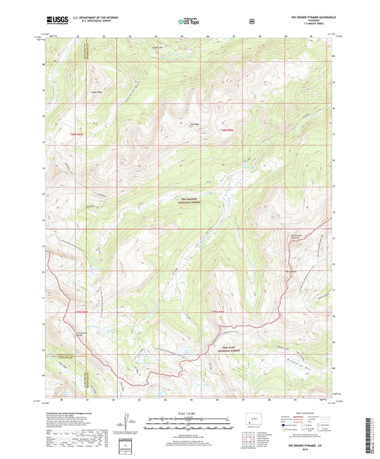 Rio Grande Pyramid Colorado US Topo Map Image
