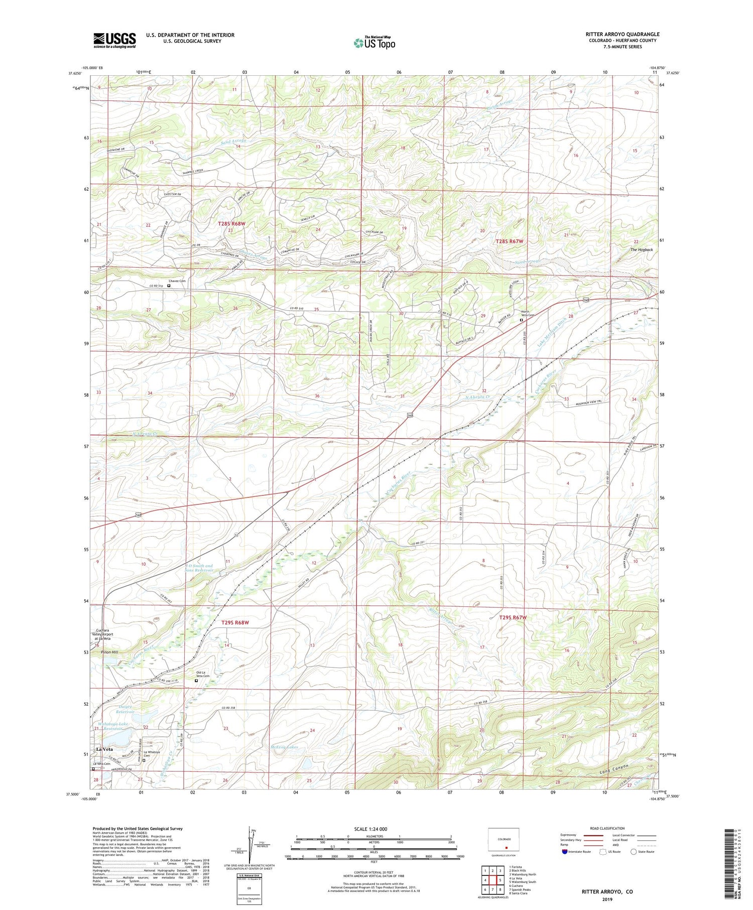 Ritter Arroyo Colorado US Topo Map Image