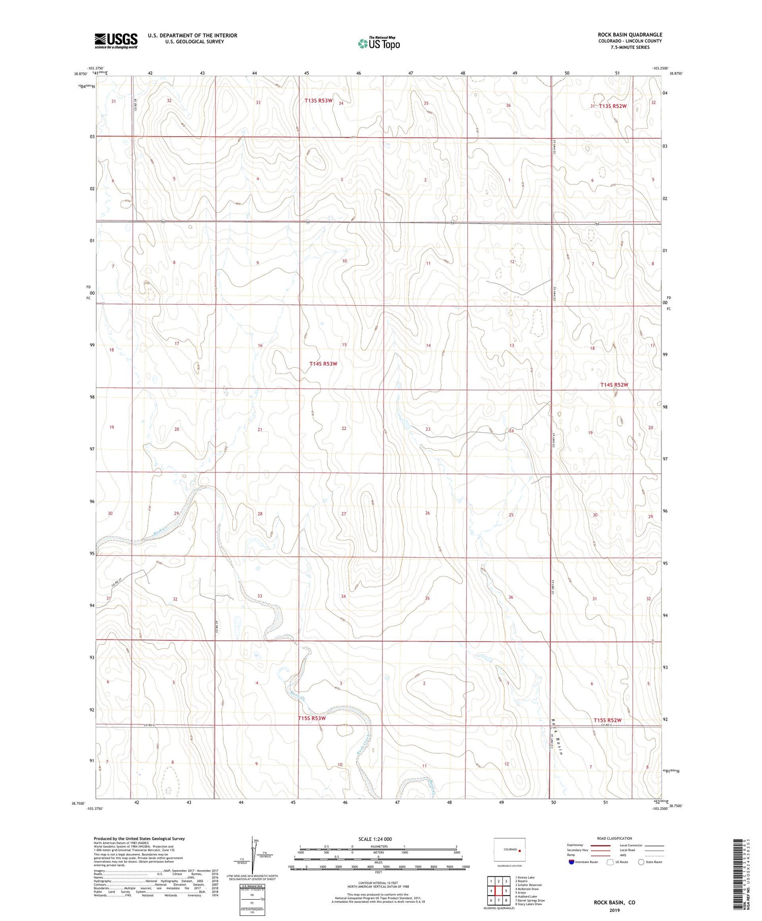 Rock Basin Colorado US Topo Map Image