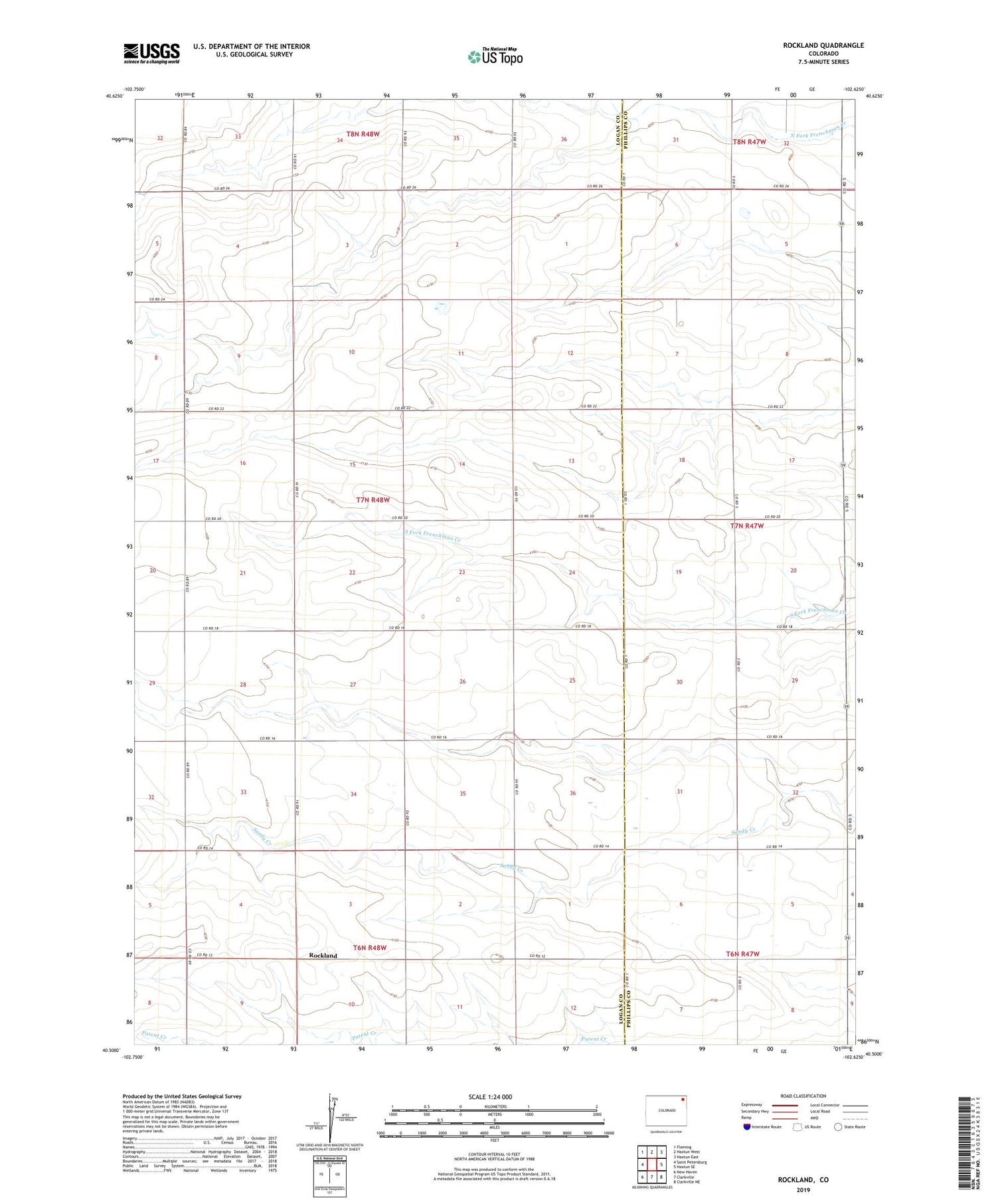 Rockland Colorado US Topo Map Image