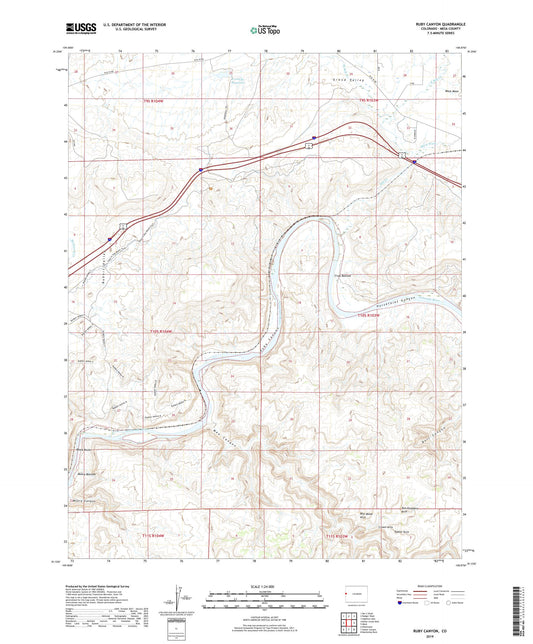 Ruby Canyon Colorado US Topo Map Image