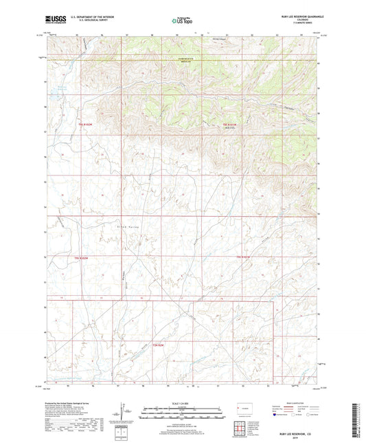 Ruby Lee Reservoir Colorado US Topo Map Image