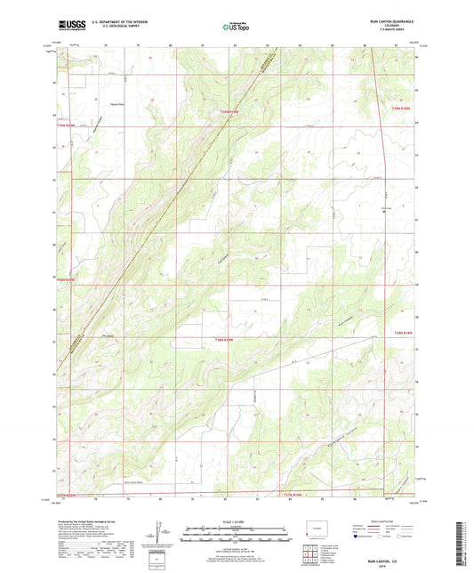 Ruin Canyon Colorado US Topo Map Image