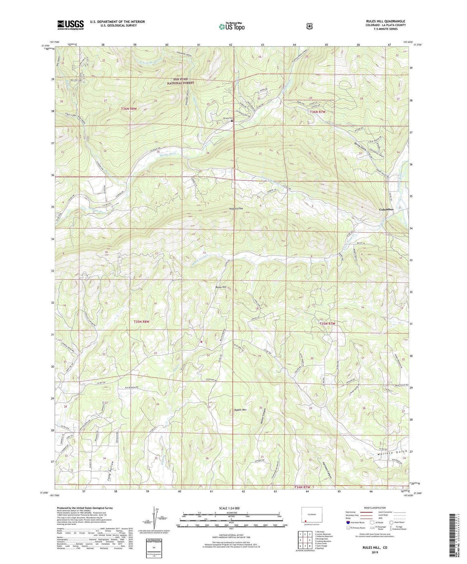 Rules Hill Colorado US Topo Map Image