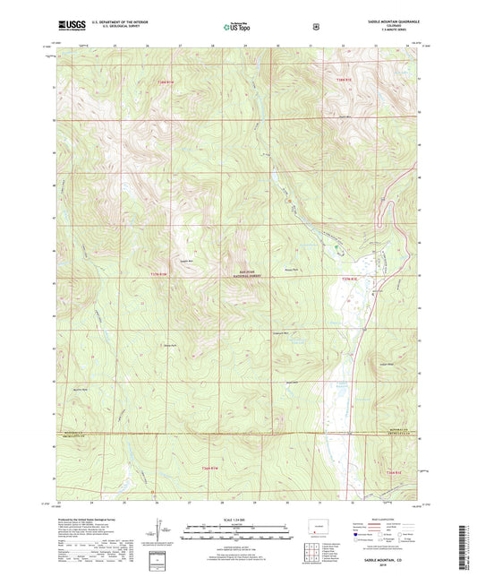 Saddle Mountain Colorado US Topo Map Image