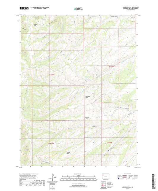 Sagebrush Hill Colorado US Topo Map Image