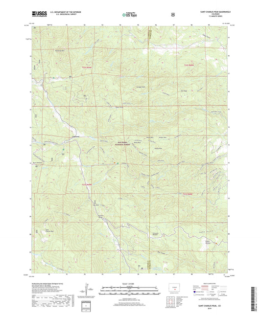 Saint Charles Peak Colorado US Topo Map Image