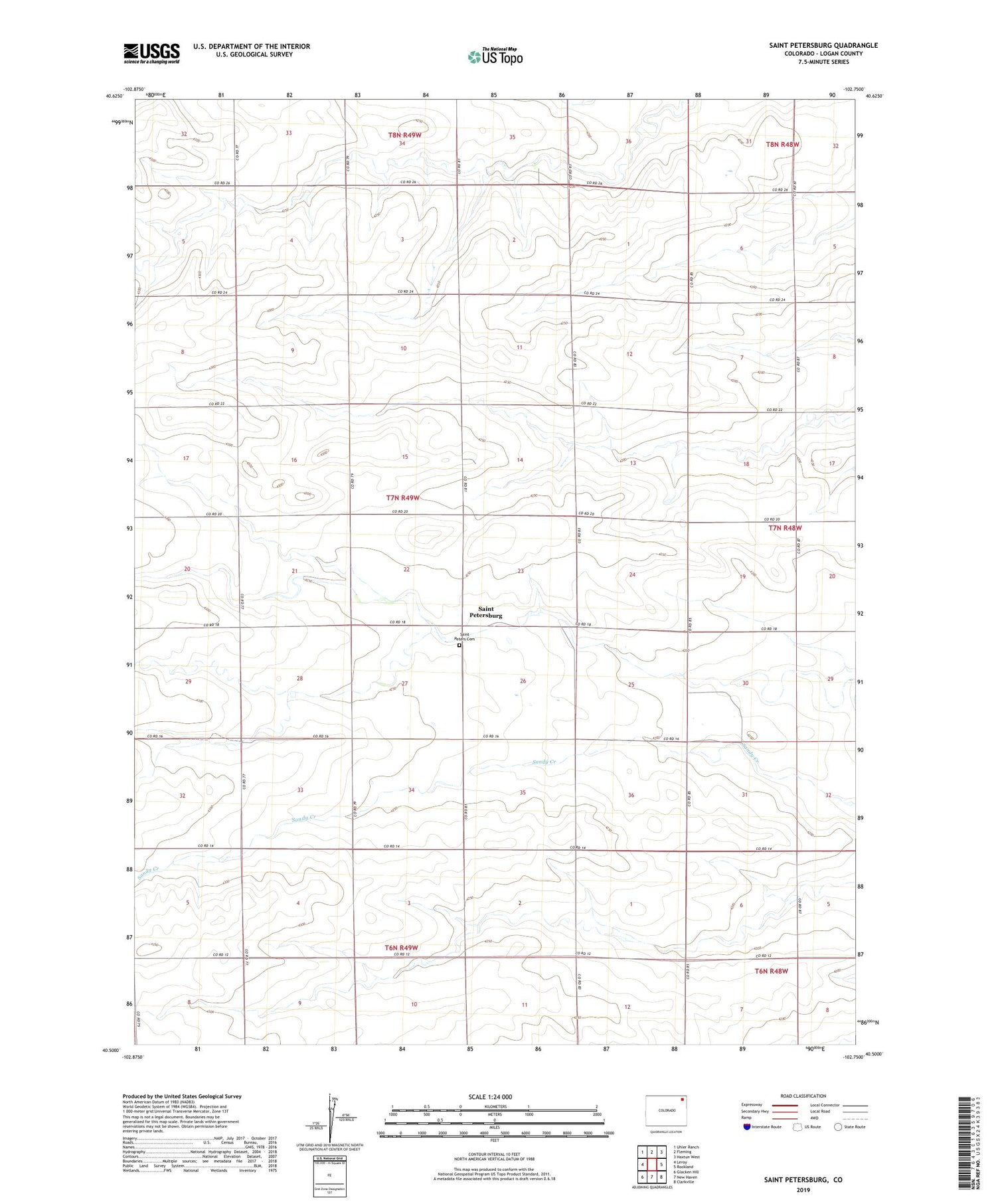 Saint Petersburg Colorado US Topo Map Image