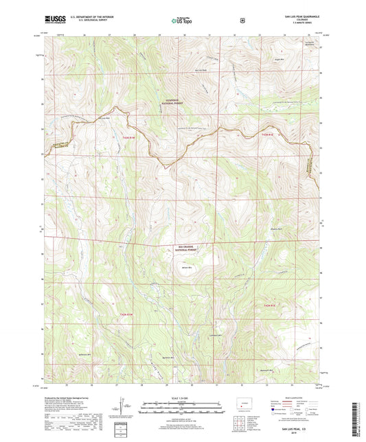 San Luis Peak Colorado US Topo Map Image