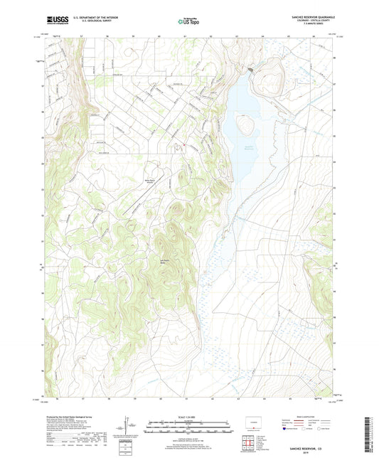 Sanchez Reservoir Colorado US Topo Map Image