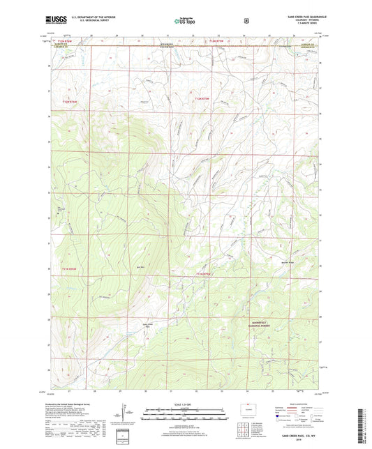 Sand Creek Pass Colorado US Topo Map Image