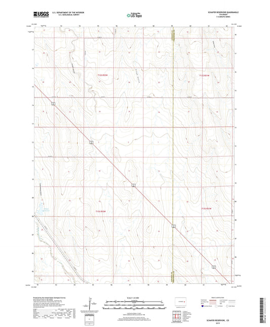 Schafer Reservoir Colorado US Topo Map Image