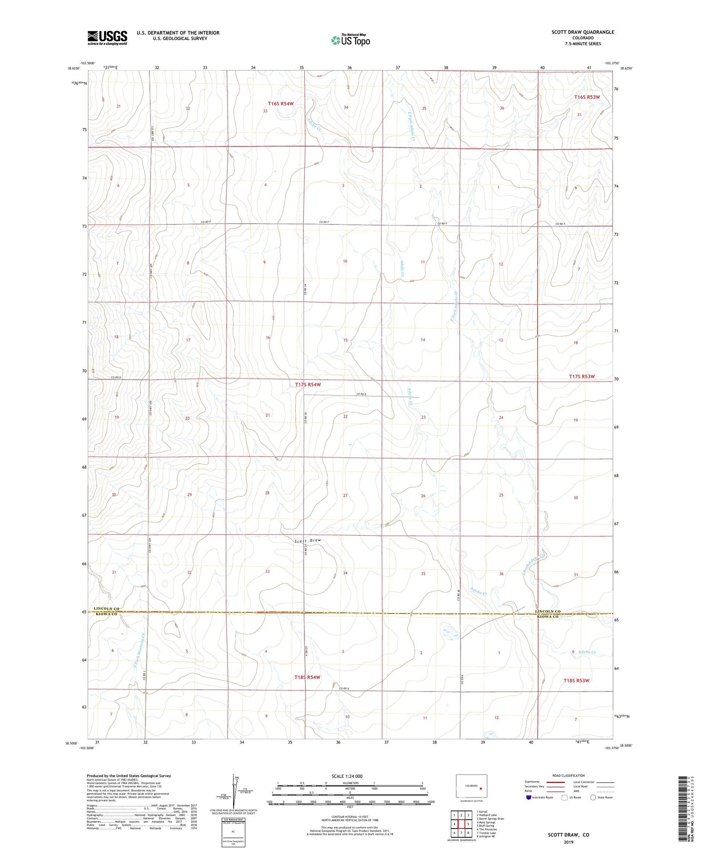 Scott Draw Colorado US Topo Map Image