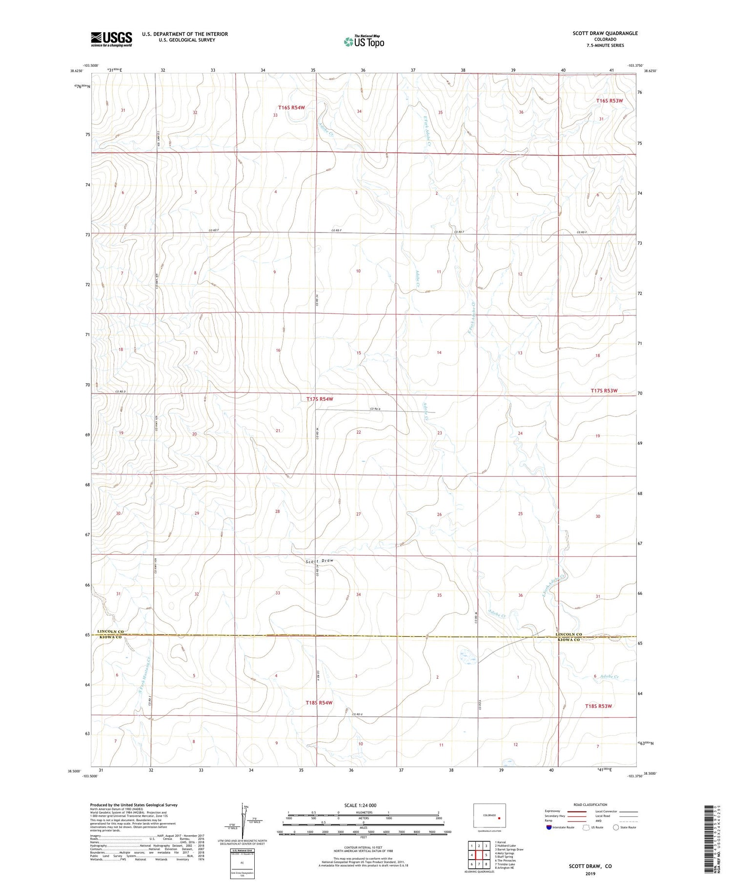 Scott Draw Colorado US Topo Map Image