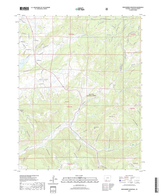 Serviceberry Mountain Colorado US Topo Map Image