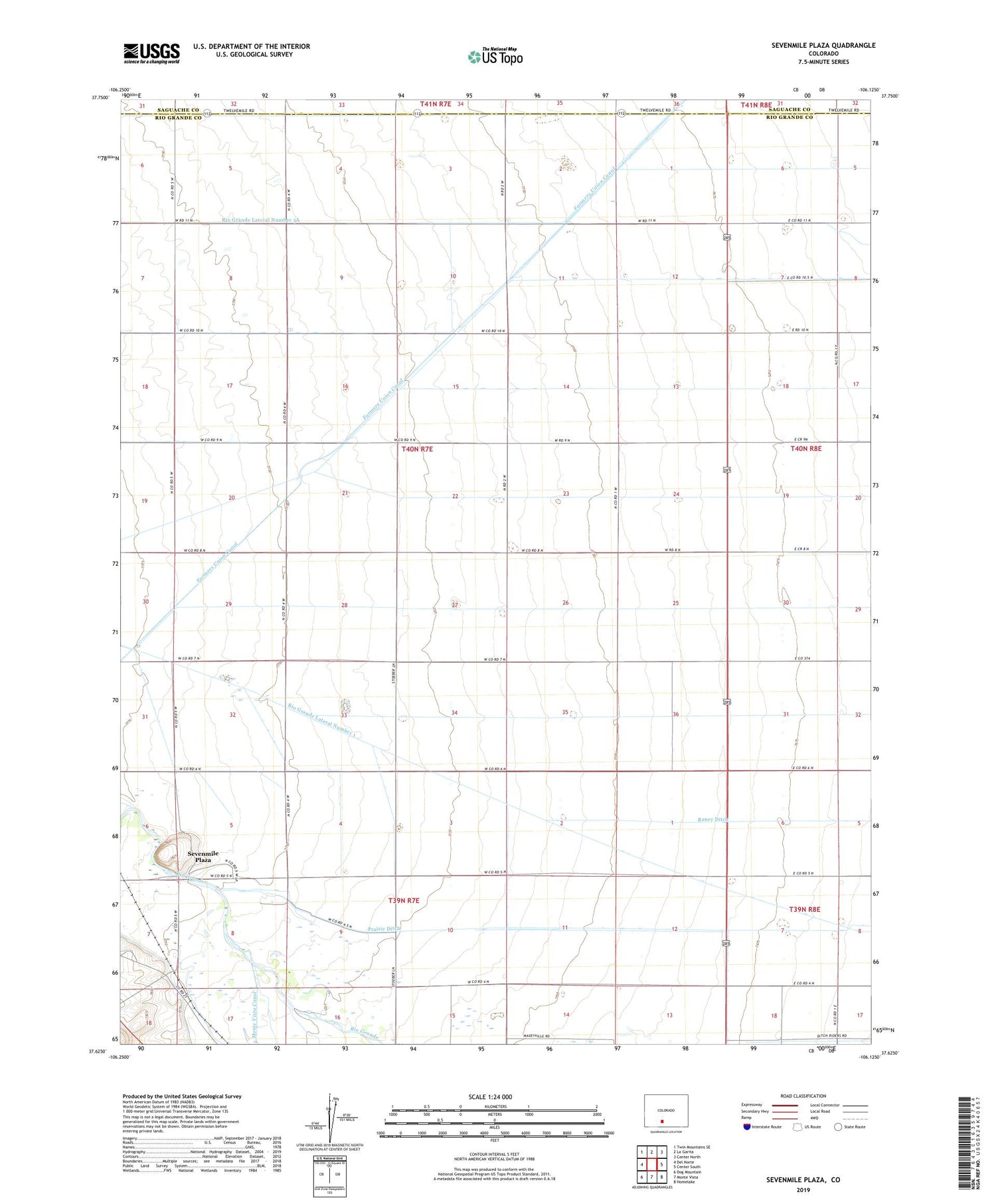 Sevenmile Plaza Colorado US Topo Map Image