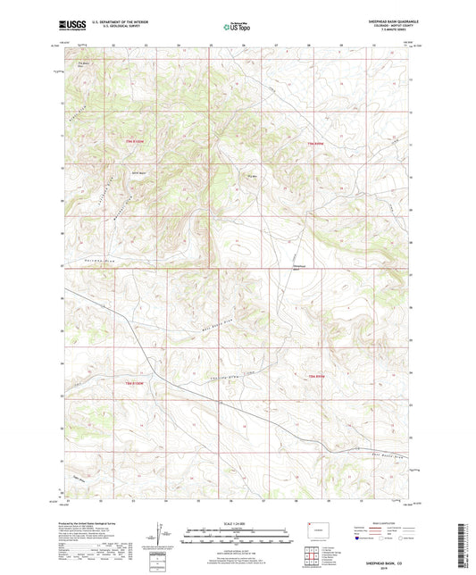 Sheephead Basin Colorado US Topo Map Image
