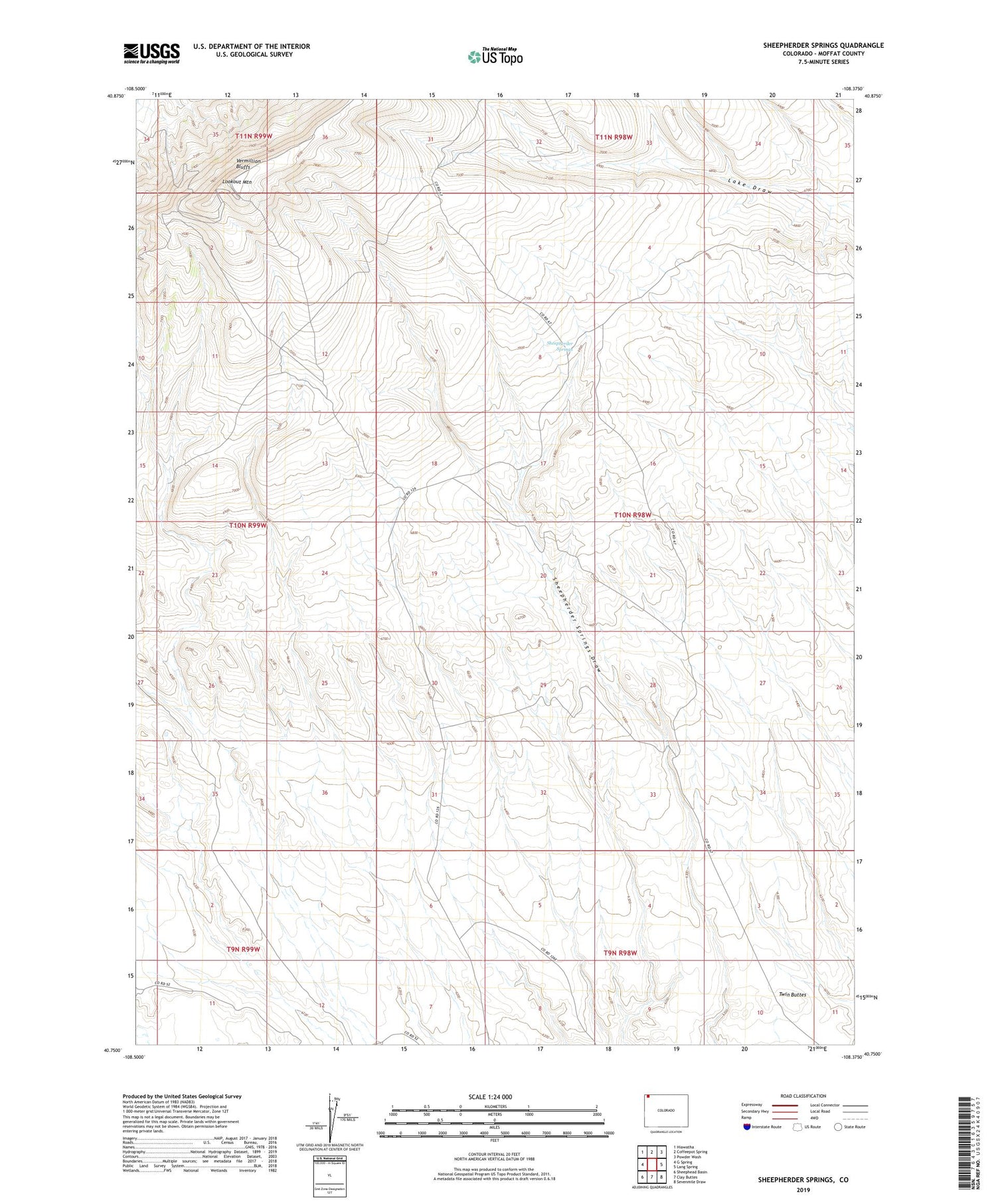 Sheepherder Springs Colorado US Topo Map Image