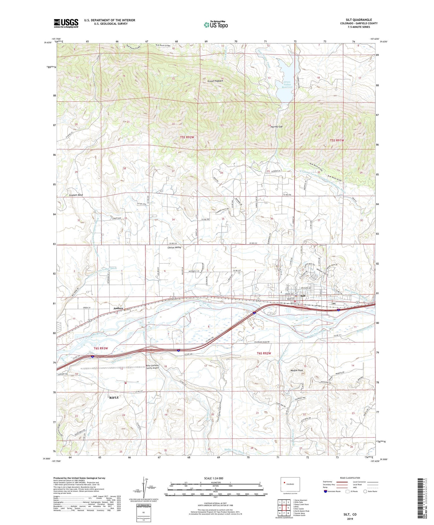 Silt Colorado US Topo Map Image