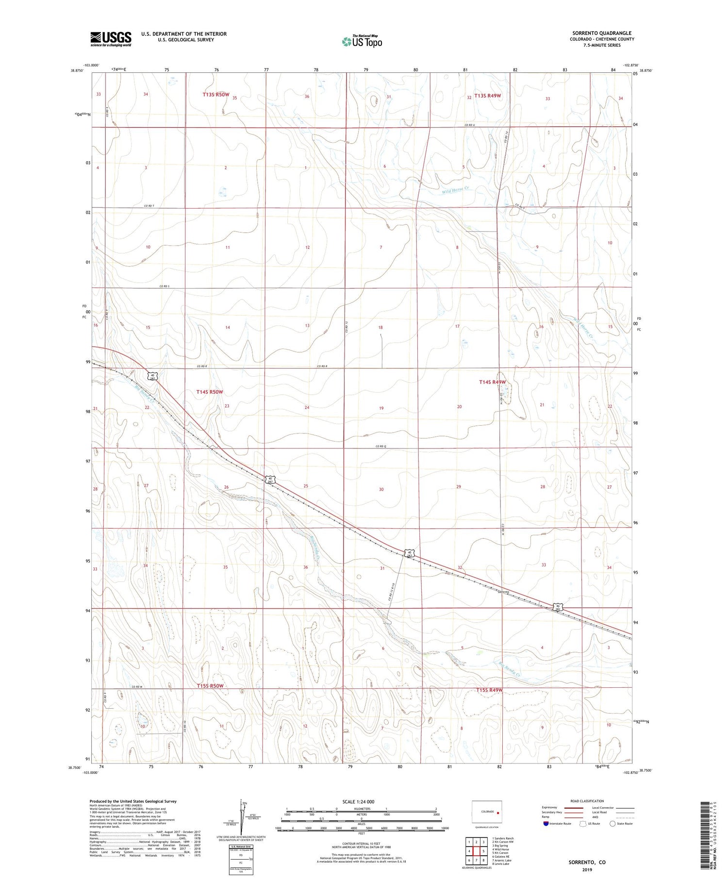 Sorrento Colorado US Topo Map Image