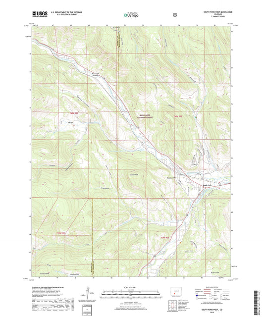 South Fork West Colorado US Topo Map Image