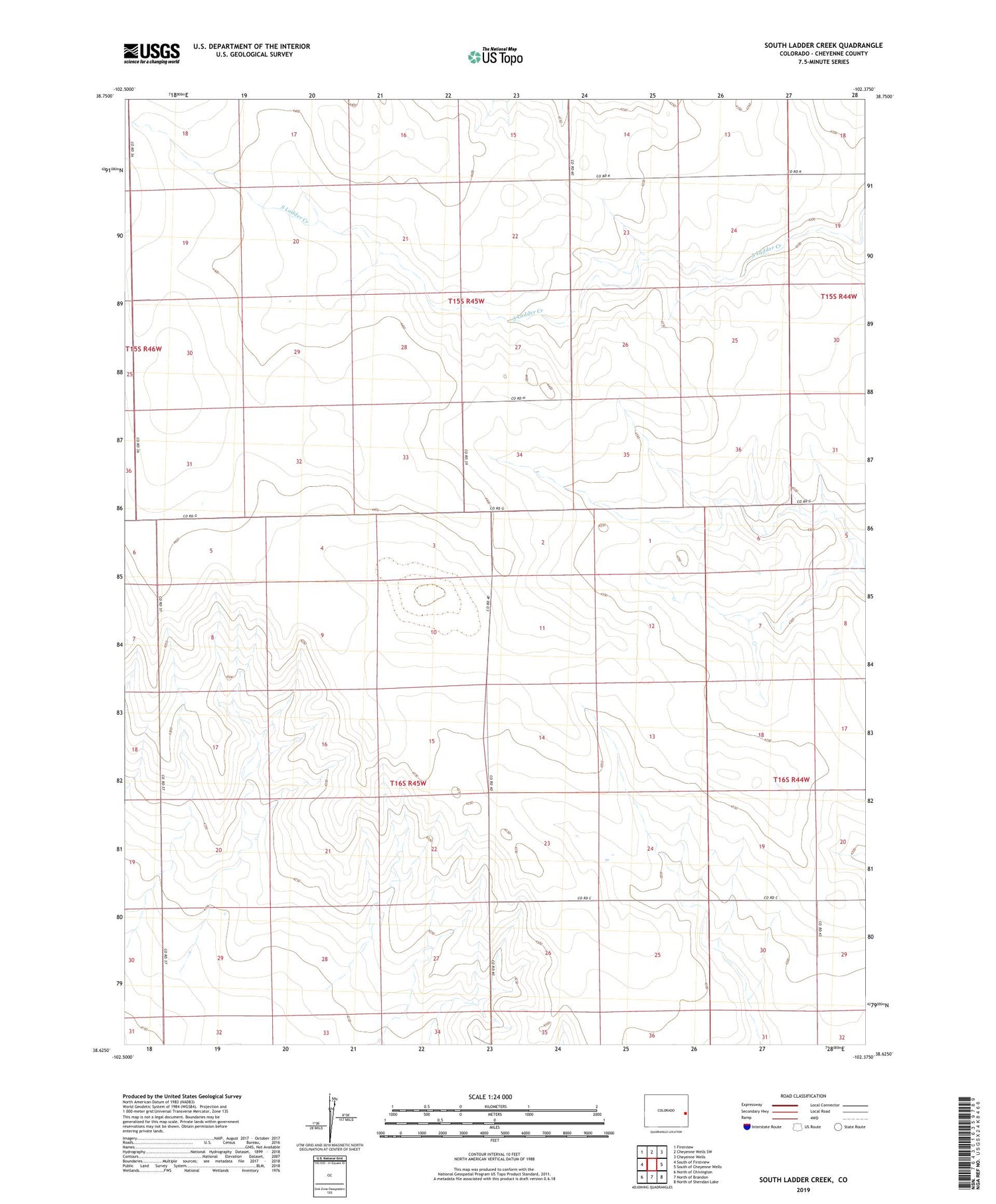 South Ladder Creek Colorado US Topo Map Image