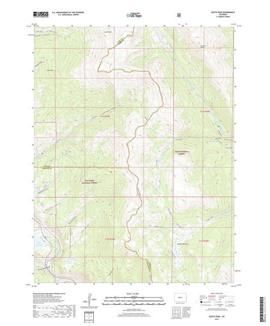 South Peak Colorado US Topo Map Image