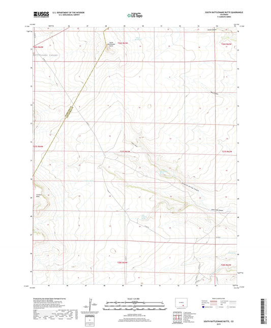 South Rattlesnake Butte Colorado US Topo Map Image